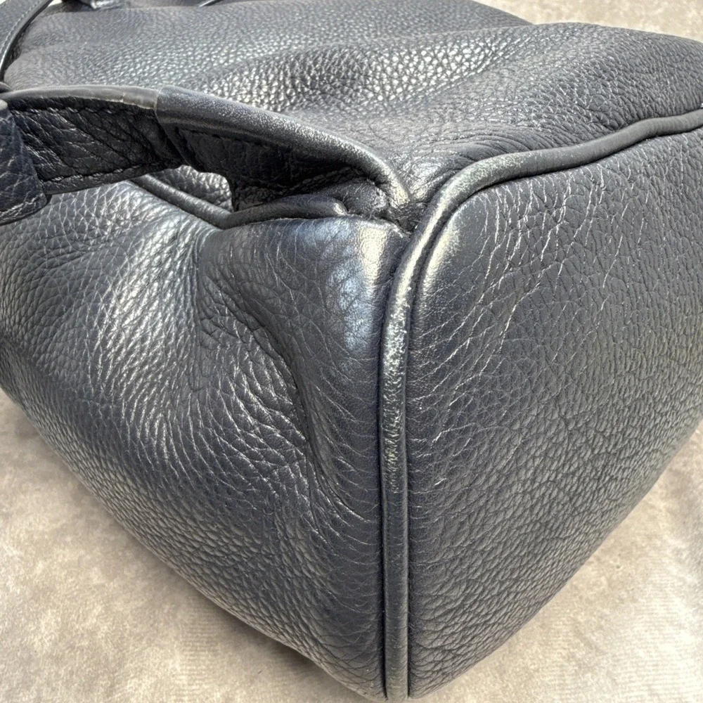 Michael Kors Zip Backpack Large Pebble Leather Navy Blue 14